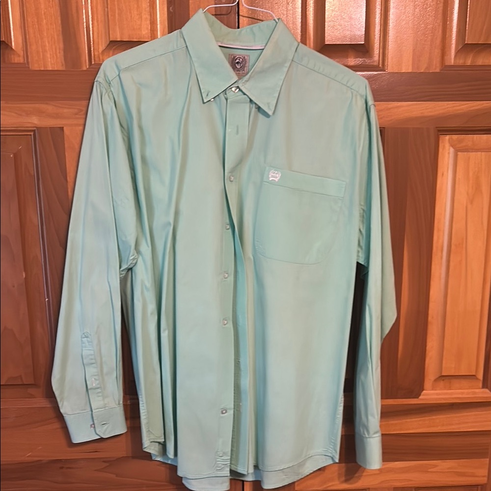 Cinch Green Casual Button Down Shirt with Relaxed Fit